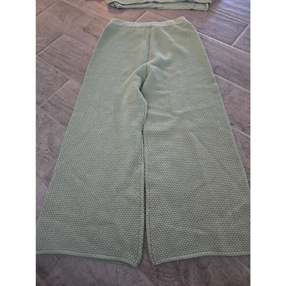 Women's Wishlist Knit Lounge Set Long Sleeve Wide Cropped Ankle Length Pants Gre - Picture 5 of 12